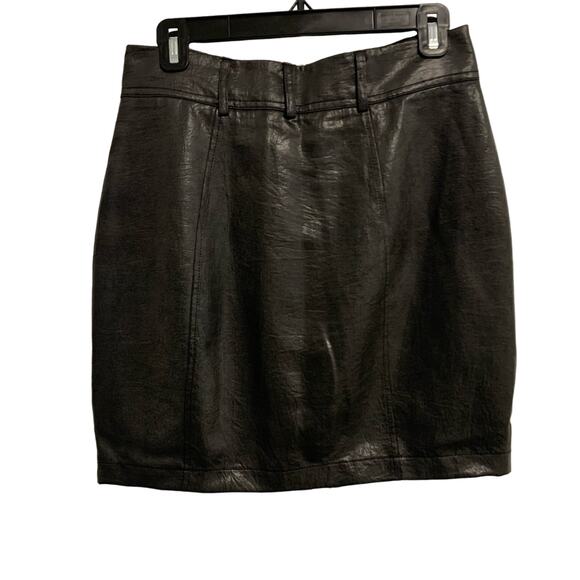 212 Collection Black Faux Leather Front Zip Mini Skirt - Picture 7 of 7